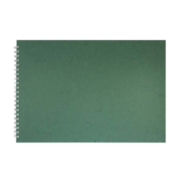 A3 Landscape, Dark Green Watercolour Book by Pink Pig International