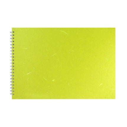 A3 Landscape, Lime Green Watercolour Book by Pink Pig International