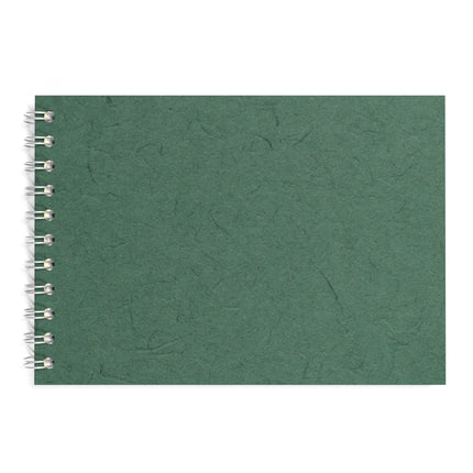 A5 Landscape Watercolour Sketchbook, Dark Green