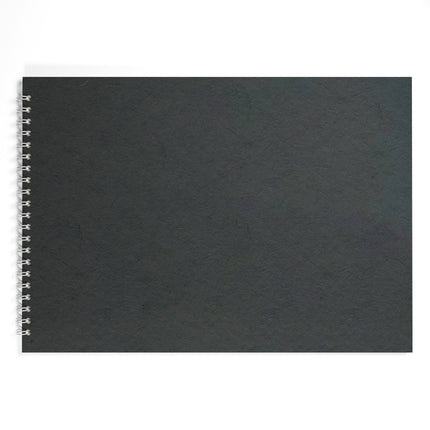 A3 Landscape Watercolour Sketchbook, Black