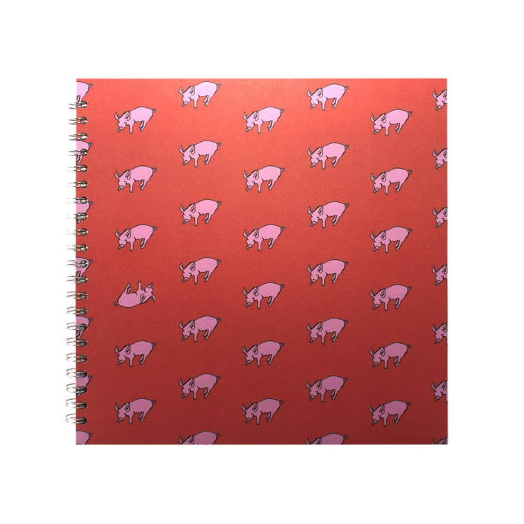 11x11 Square, Rooster Red Sketchbook by Pink Pig International