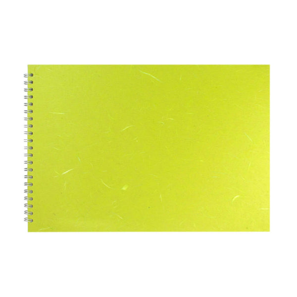 A3 Landscape, Lime Green Watercolour Book by Pink Pig International