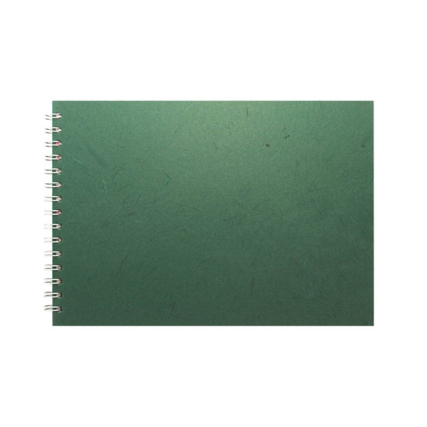 A4 Landscape, Dark Green Watercolour Book by Pink Pig International