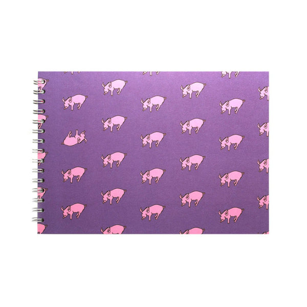 A4 Landscape, Beetroot Purple Sketchbook by Pink Pig International