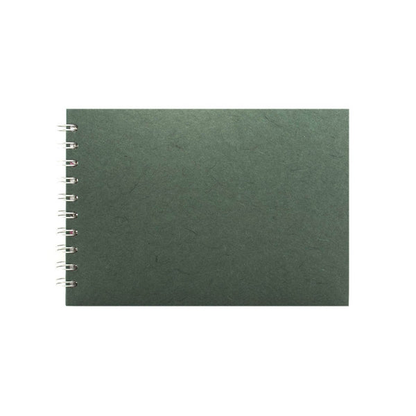 A5 Landscape, Dark Green Watercolour Book by Pink Pig International